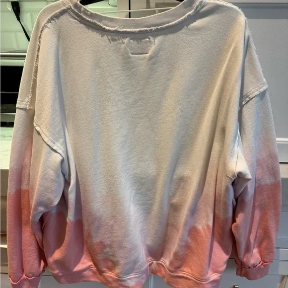 Free People Movement Cream and Peach ombré Women’s Sweatshirt, size Medium, GUC - Picture 2 of 3